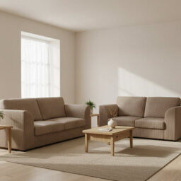 Jambo Cord 3 and 2 Seater High Back Cushion Sofa Set