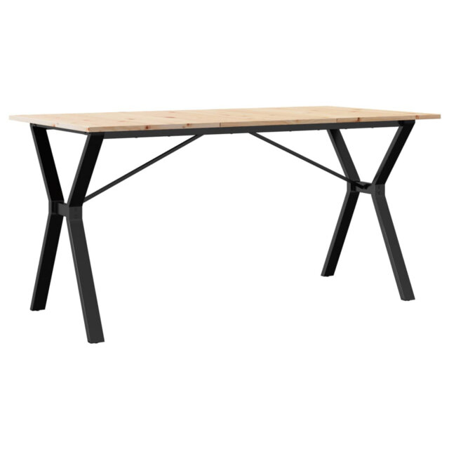 vidaXL Dining Table Y-Frame Solid Wood Pine and Steel