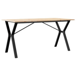vidaXL Dining Table Y-Frame Solid Wood Pine and Steel
