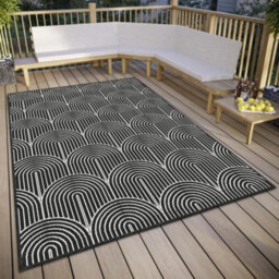 Pangli Machine Woven Black/White Indoor/Outdoor Rug