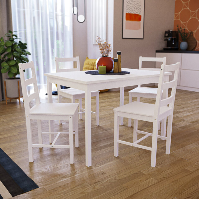 Orrstown 4 - Person Pine Solid Wood Dining Set