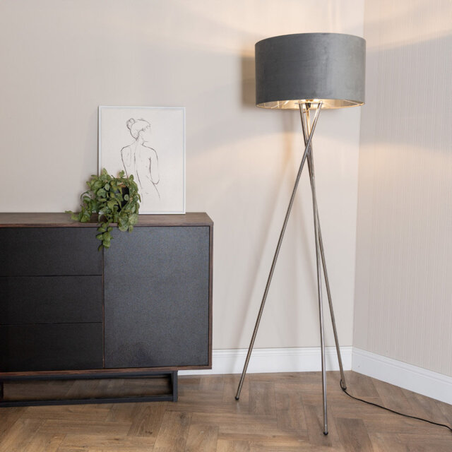 Misner 155cm Camden Tripod Floor Lamp with Large Reni Shade