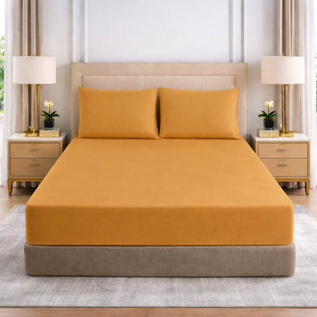 25cm Deep Pocket Fitted Sheet - Soft Microfiber Elasticated Bed Sheet Bottom