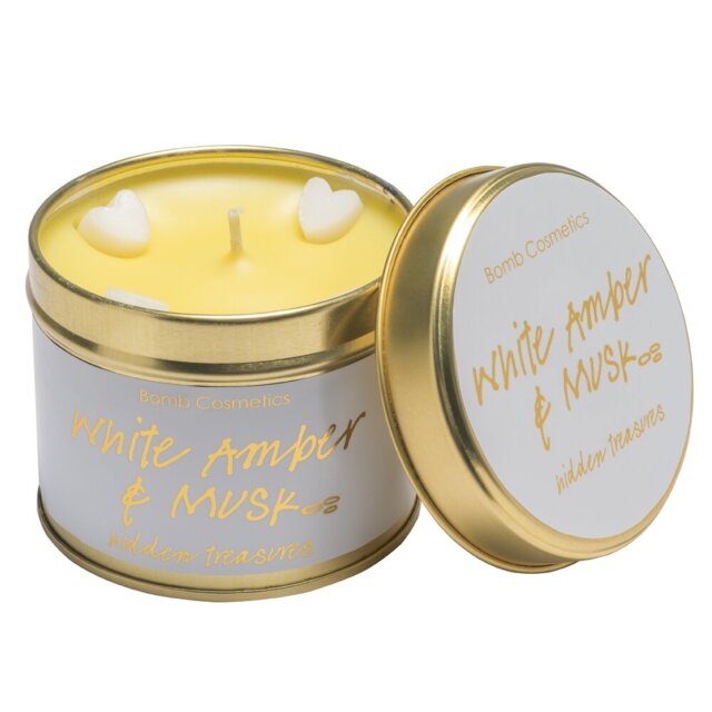 White Amber And Musk Scented Jar Candle