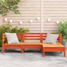 Marlow Home Co. Garden Sofa 3-Seater With Footstool White Solid Wood Pine