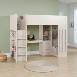 Hyman Single High Sleeper Bed with Desk, Storage & Hanging Rail