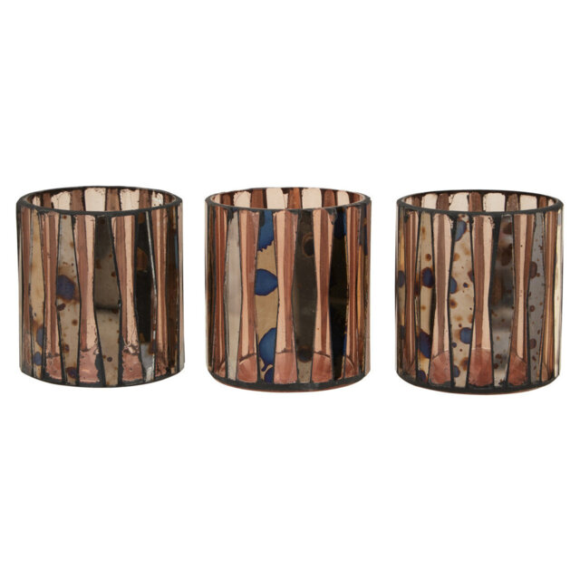 3 Piece Glass Tabletop Tealight Holder Set