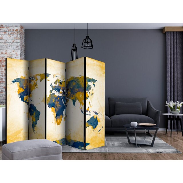 Perilla 225cm W x 172cm H 5 - Panel Solid Wood Folding Room Divider