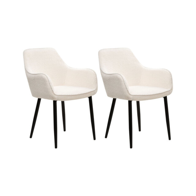 Set of 2 Dining Chairs Alden Boucle