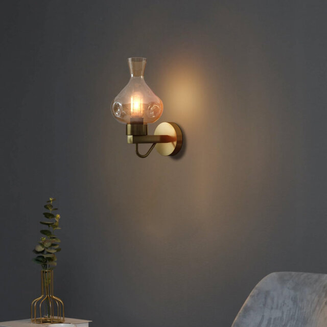 Aletris Glass LED Armed Sconce