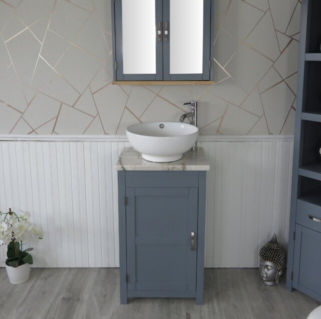 Slimline Compact 515mm Free-standing Cloakroom Vanity Unit