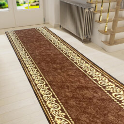 056 Brown 80cm X 1066cm Abstract Machine Tufted Area Rug
