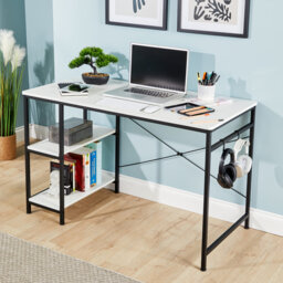 Stanton Computer Desk Adjustable Shelves Storage Hook Home Office Workstation