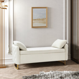 Ageet Modern Velvet Flip Top Storage Bench