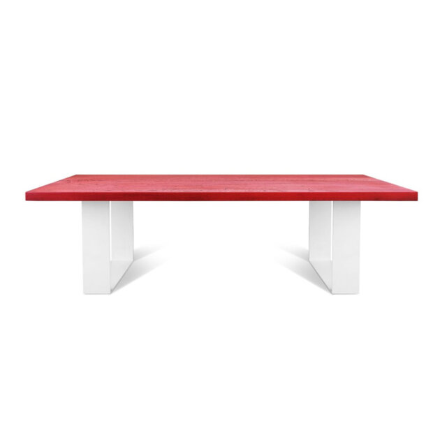 Oak Solid Wood Top Metal Base Dining Table