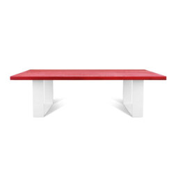 Oak Solid Wood Top Metal Base Dining Table