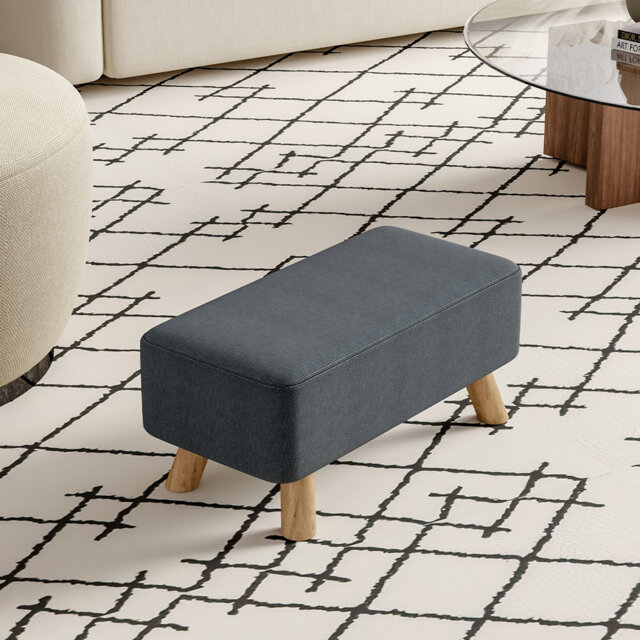 Arturo 57cm Wide Rectangle Solid Colour Footstool Ottoman