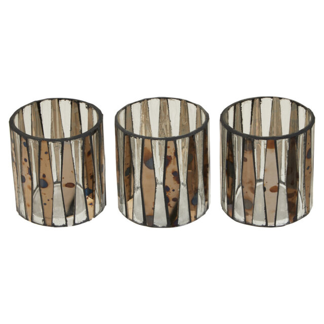 3 Piece Glass Tabletop Tealight Holder Set
