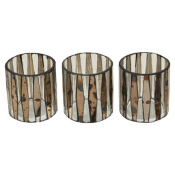 3 Piece Glass Tabletop Tealight Holder Set