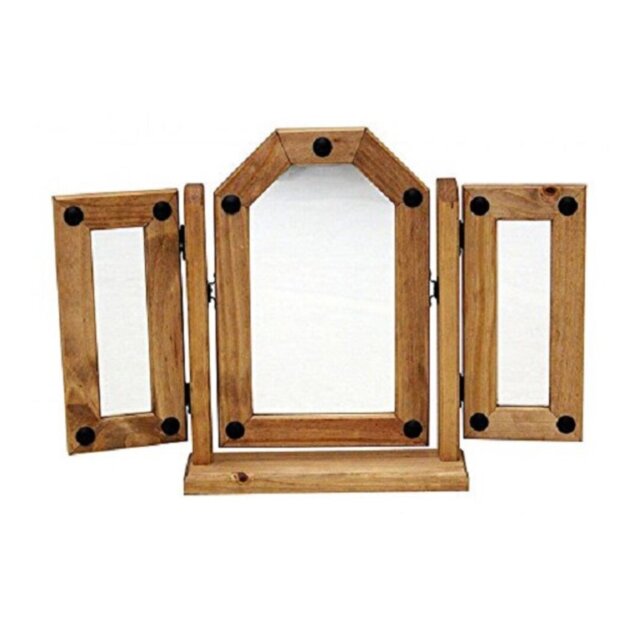 Bridewell Wood Framed Freestanding Dresser Mirror in Brown