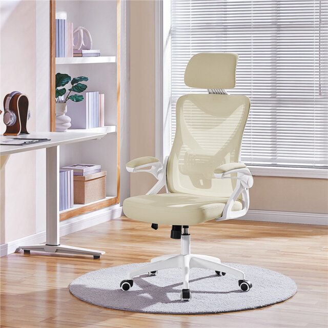 High Back Mesh Swivel Ergonomic Task Office Chair with Flip-Up Arms