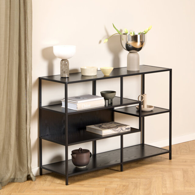 Seaford 198.12cm H x 289.56cm W Powder Coated Steel Book Cabinet Bookcase