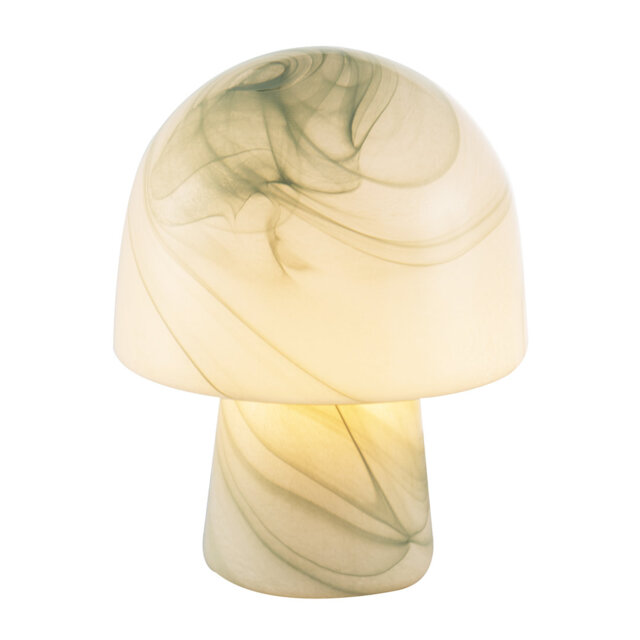 Modern Unique Green Marble Effect Glass Mushroom Table Lamp By