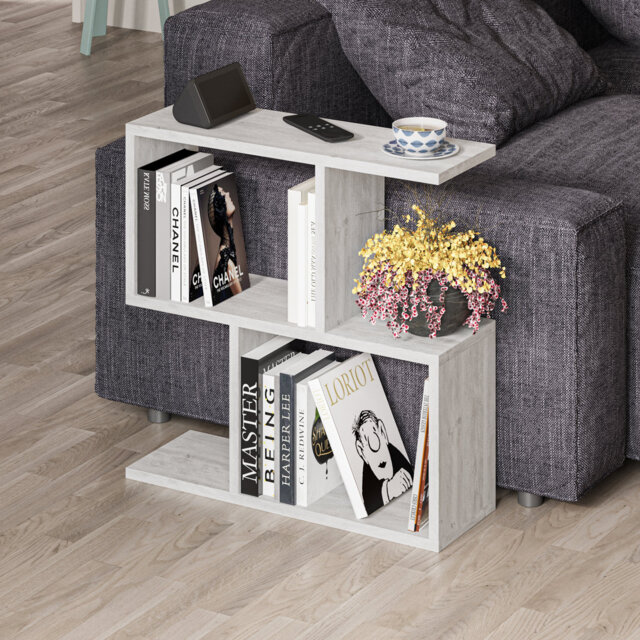 Barbara Side Table Modern 2-Tier Design with Storage Compartments