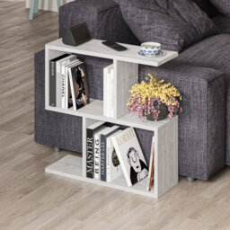 Barbara Side Table Modern 2-Tier Design with Storage Compartments