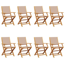 Vidaxl Folding Garden Chairs in Beige and Solid Wood