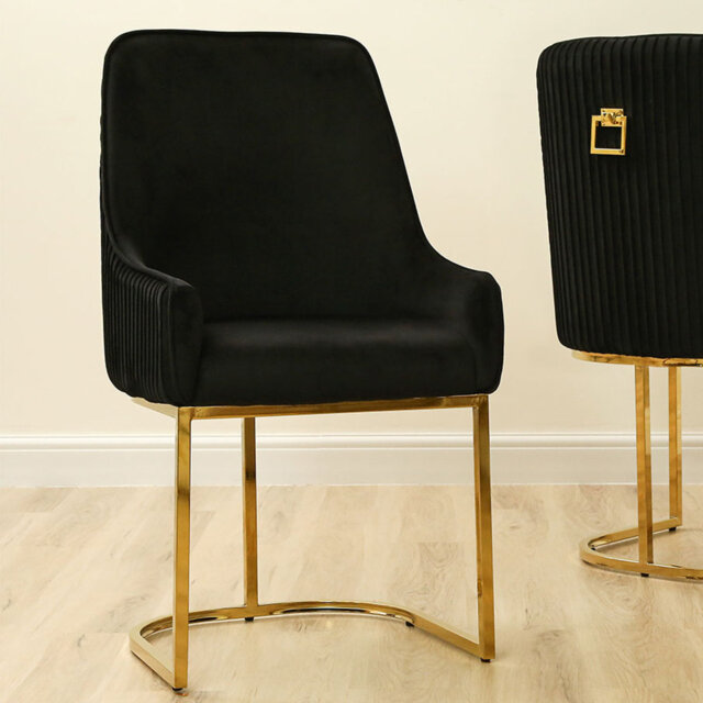 Upholstered Velvet Arm Dining Chair With Metal Base, Modern Accent Occasional Armchair