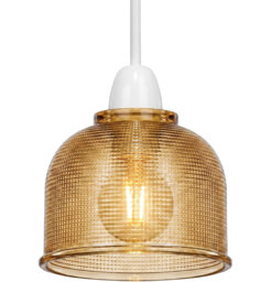 Modern Textured Glass Lamp Shade, 14cm Pendant Light Shade Replacement for Ceiling Pendant Fixtures