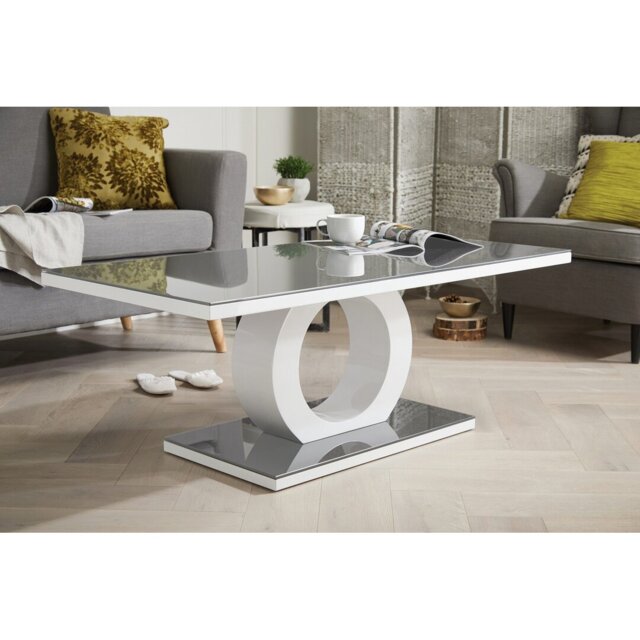 Scottsmoor Unique Halo High Gloss Coffee Table - Modern Design Living Room Table