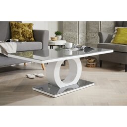Scottsmoor Unique Halo High Gloss Coffee Table - Modern Design Living Room Table