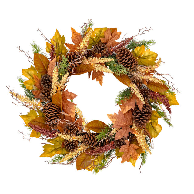 RUSTIC WOODLAND Faux 66cm Wreath