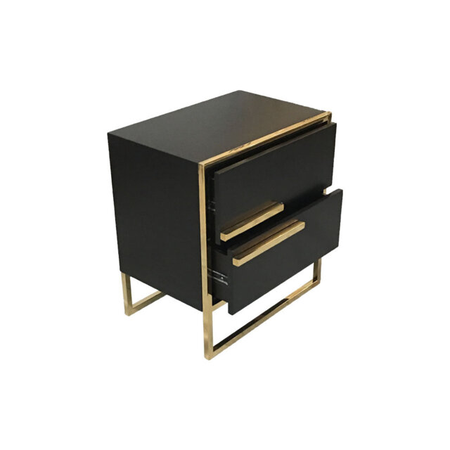 Alwaleed 58cm W Stainless Steel Bedside Table