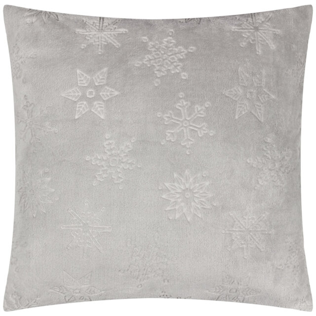 Snowflakes Grey Square Cushion