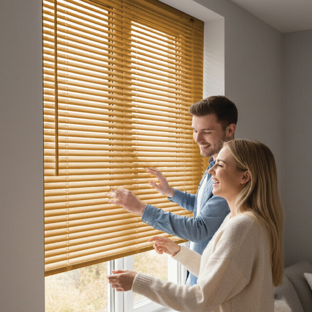 PVC Venetian Blinds with 25mm Slats, Room Darkening Light & Privacy Control, Trim-to-Size Window Blinds