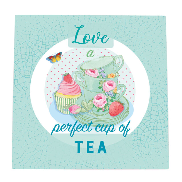 Love a Perfect Cup of Tea Ceramic Picture Tile Wall DÃ©cor