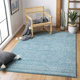 Talarico Hooked Turquoise/White Rug