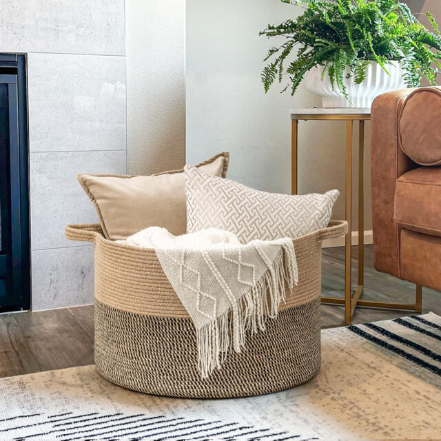 Beachcrest Home Fabric Decorative Basket