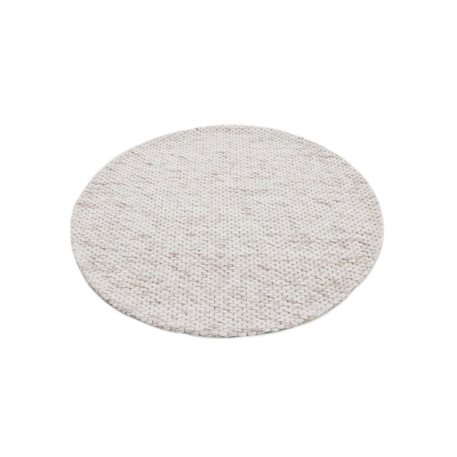 Handgefertigter Wollteppich aus in Beige meliert Hand Loomed Wool Rug in Mottled Beige