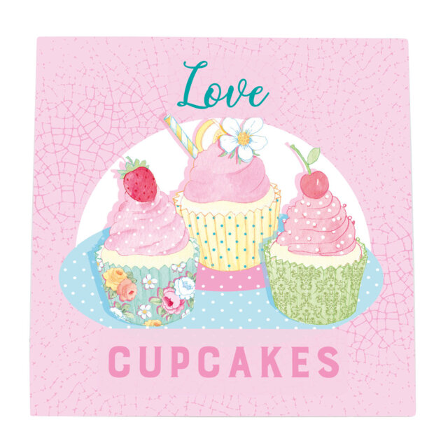 Love Cupcakes Ceramic Picture Tile Wall Décor