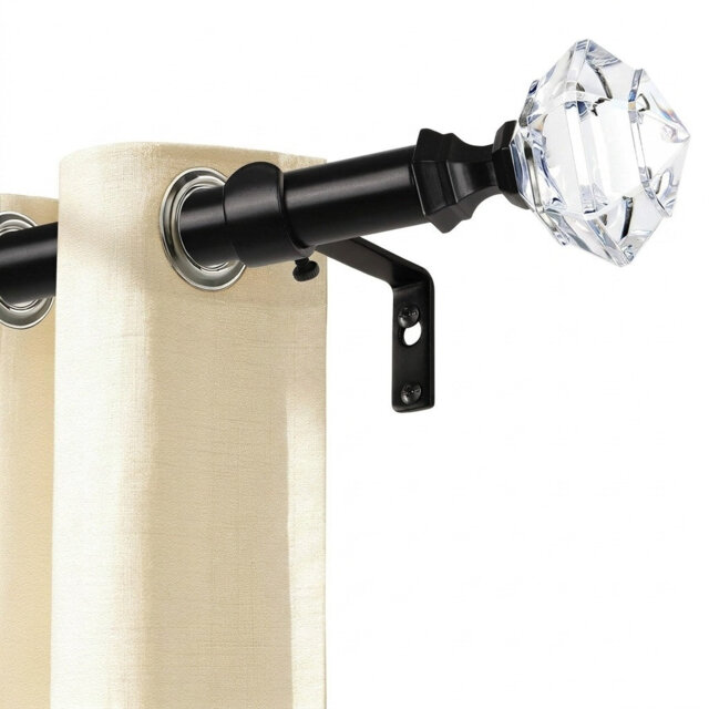 Natural 80cm to 218cm 0.75cm Single Curtain Pole