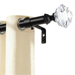 Natural 80cm to 218cm 0.75cm Single Curtain Pole