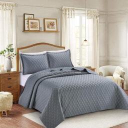 Elegant Comfort Inspiration Embossed Lightweight Bedspread Set – Soft Textured Polyester Coverlet with Pillow Shams