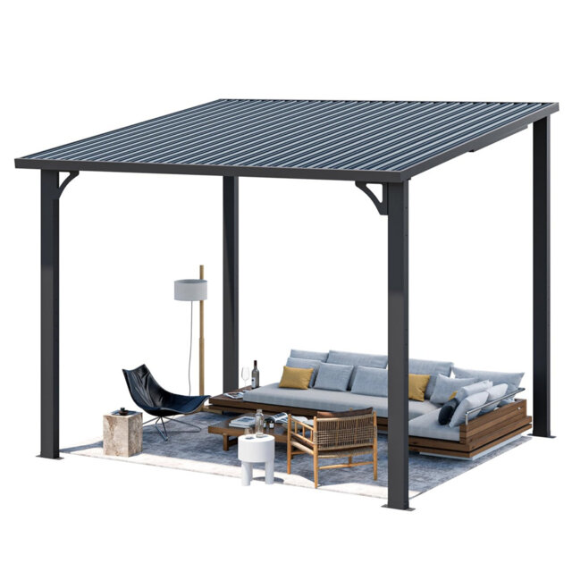 Hardtop Gazebo With Galvanized Steel Sloping Roof