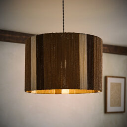30cm H Wicker Drum Pendant Shade ( Slip-On ) in Brown