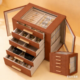 Faux Leather Jewelry Armoire