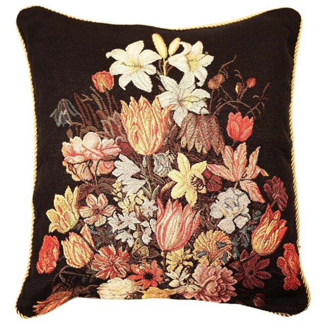 Tapestry Cushion Cover-Still Life In Wan Li Vase
